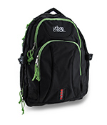 URBAN CREW LAPTOP BACKPACK COLOR: BLACK/GREEN